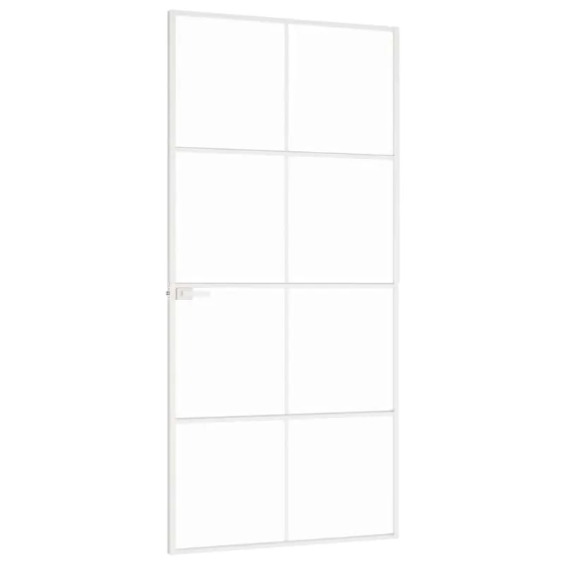 Vidaus durys, baltos, 93x201,5cm, grūdintas stiklas/aliuminis