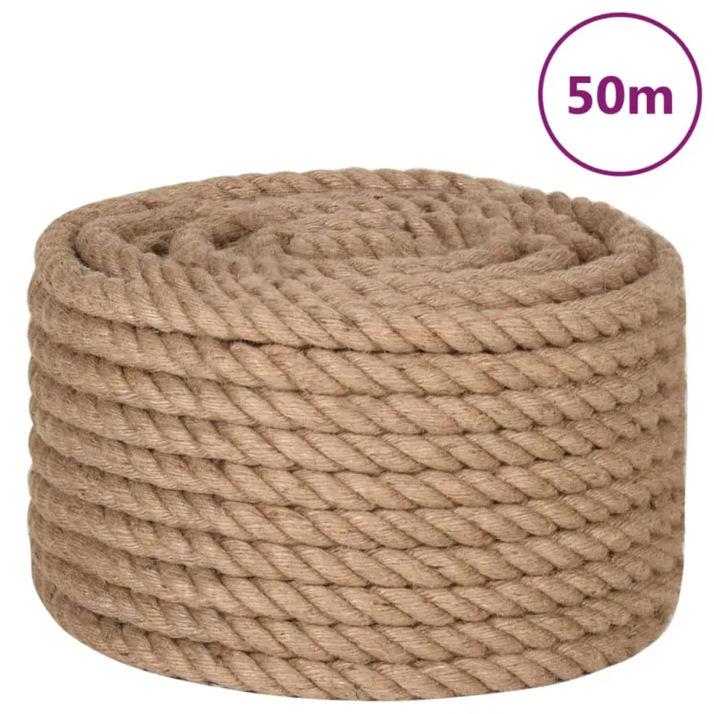 Džiuto virvė, 50 m ilgio, 24 mm storio