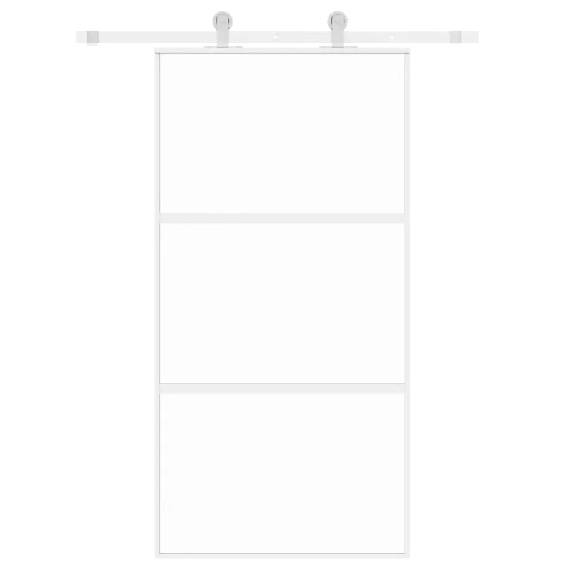 Stumdomos durys, baltos, 102,5x205cm, stiklas ir aliuminis