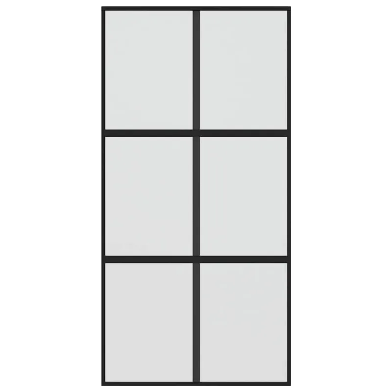Stumdomos durys, juodos, 102,5x205cm, stiklas ir aliuminis
