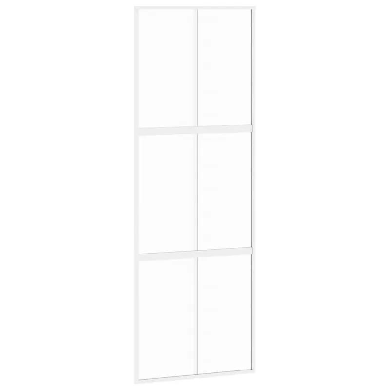 Stumdomos durys, baltos, 76x205cm, grūdintas stiklas/aliuminis
