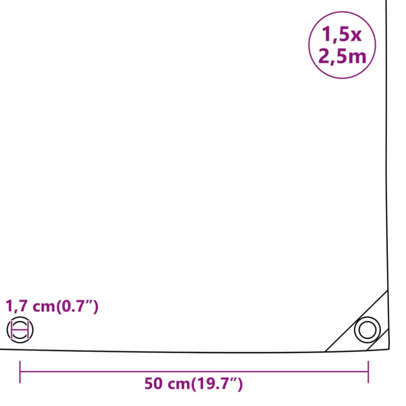 Tentas, pilkos spalvos, 1,5x2,5m, 650g/m²