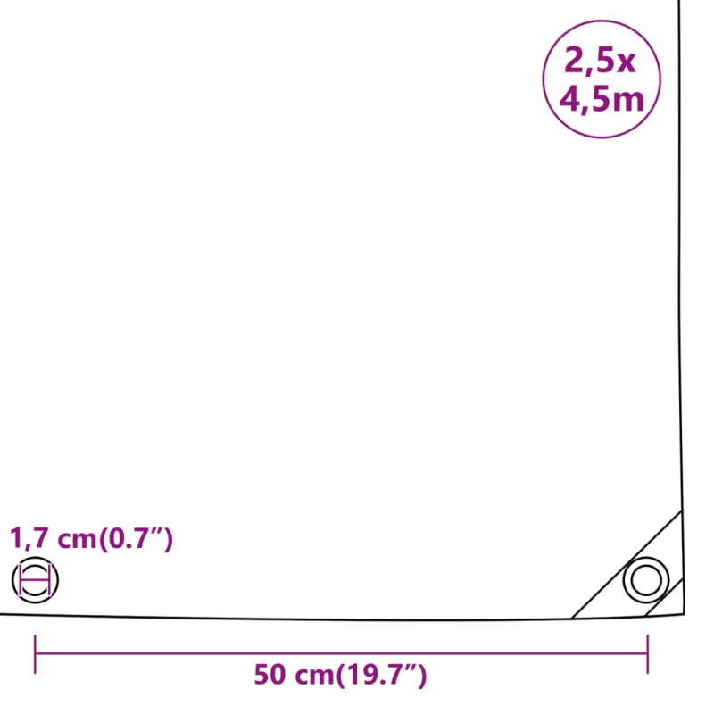Tentas, pilkos spalvos, 2,5x4,5m, 650g/m²