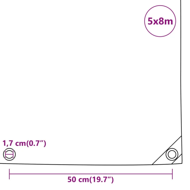 Tentas, pilkos spalvos, 5x8m, 650g/m²