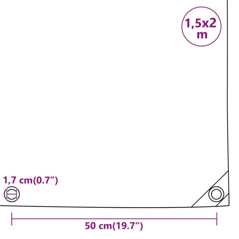 Tentas, baltos spalvos, 1,5x2m, 650g/m²