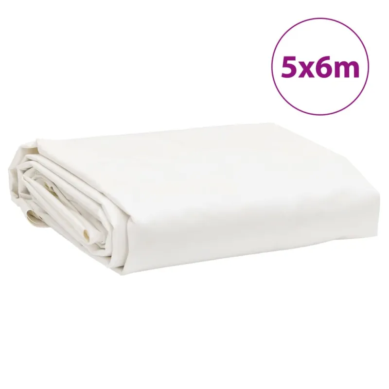 Tentas, baltos spalvos, 5x6m, 650g/m²