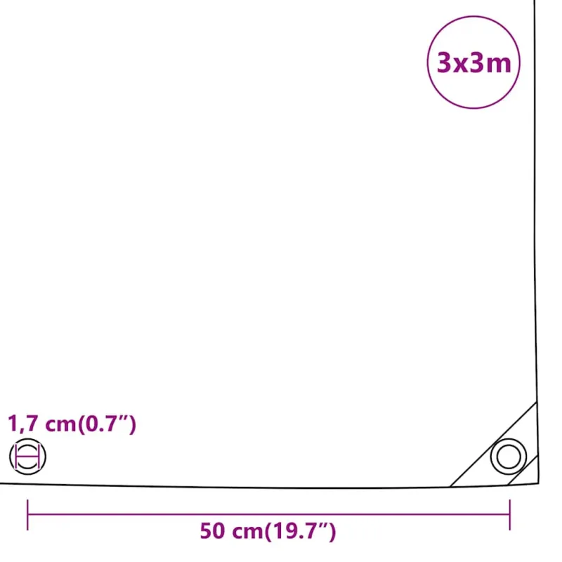 Tentas, antracito spalvos, 3x3m, 650g/m²