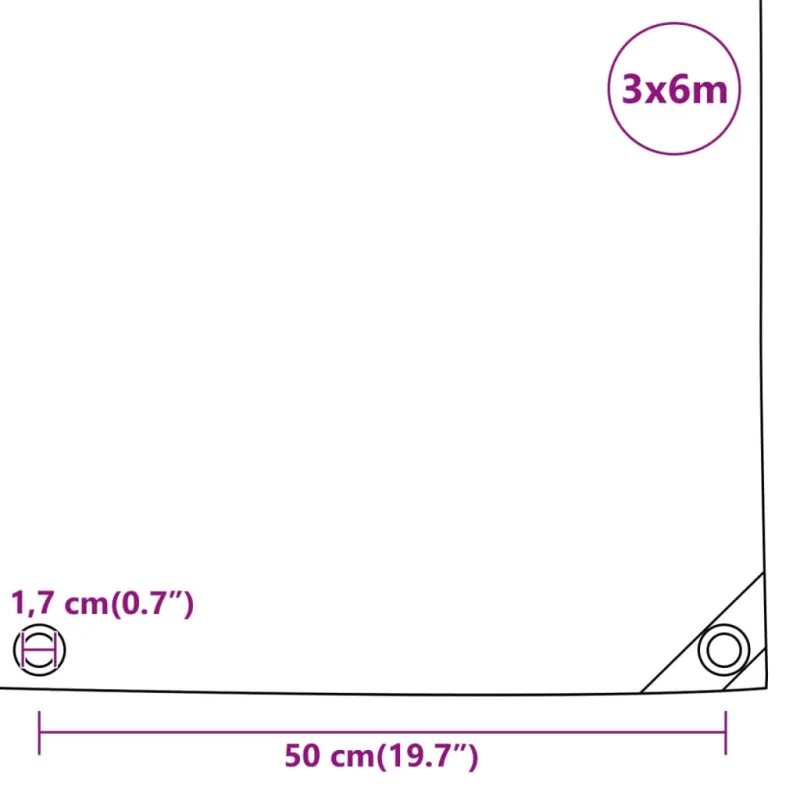 Tentas, antracito spalvos, 3x6m, 650g/m²