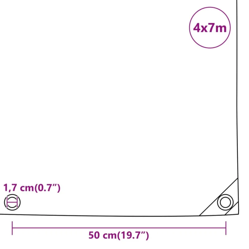 Tentas, antracito spalvos, 4x7m, 650g/m²
