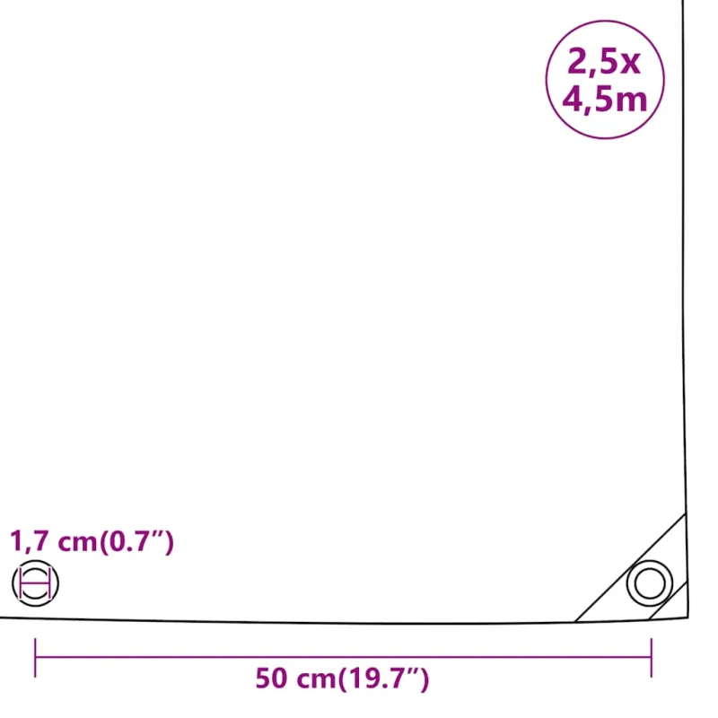 Tentas, antracito spalvos, 2,5x4,5m, 650g/m²