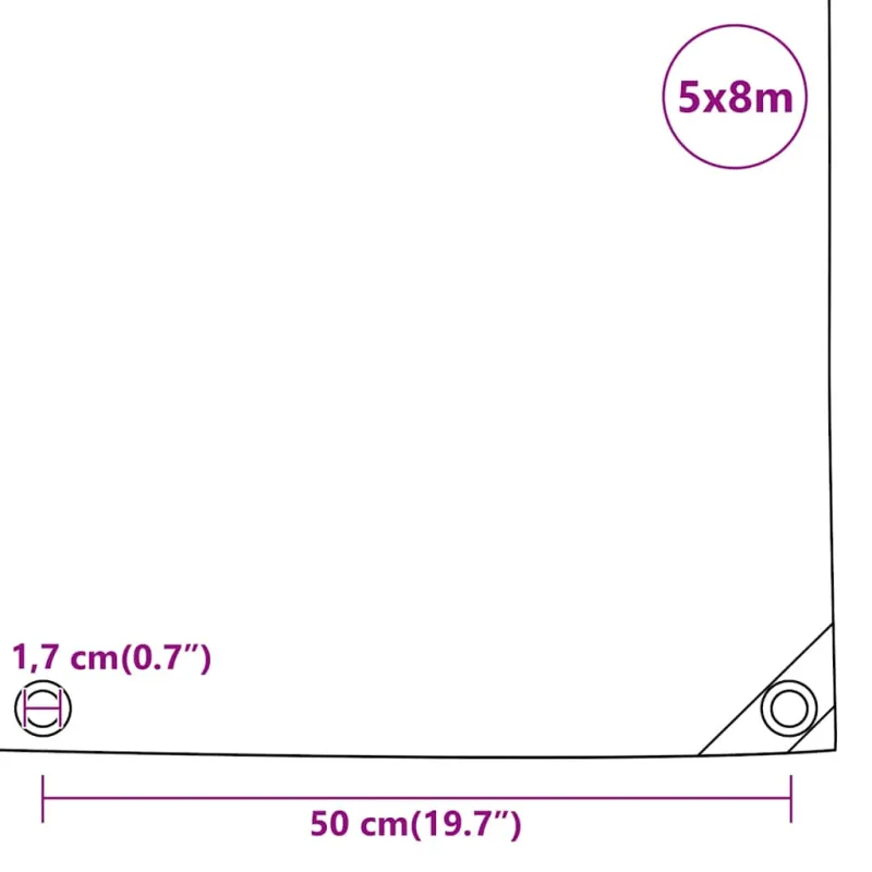 Tentas, antracito spalvos, 5x8m, 650g/m²