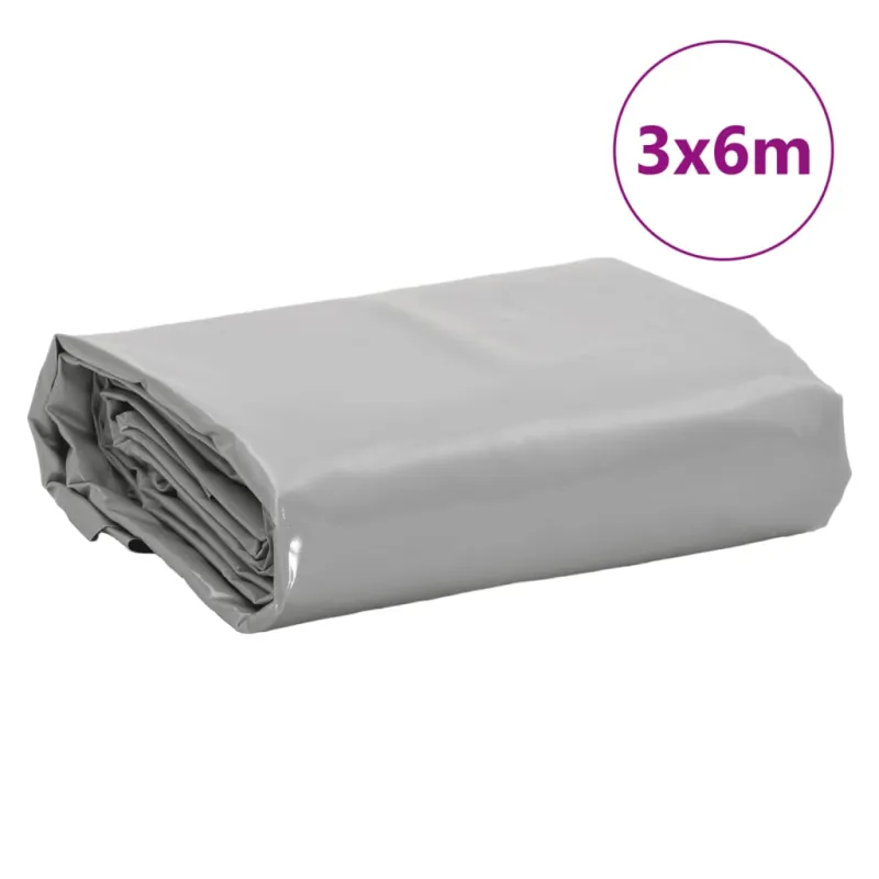 Tentas, pilkos spalvos, 3x6m, 650g/m²