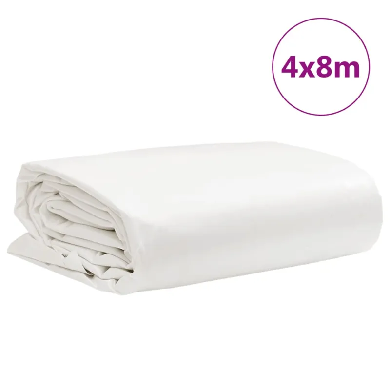 Tentas, baltos spalvos, 4x8m, 650g/m²