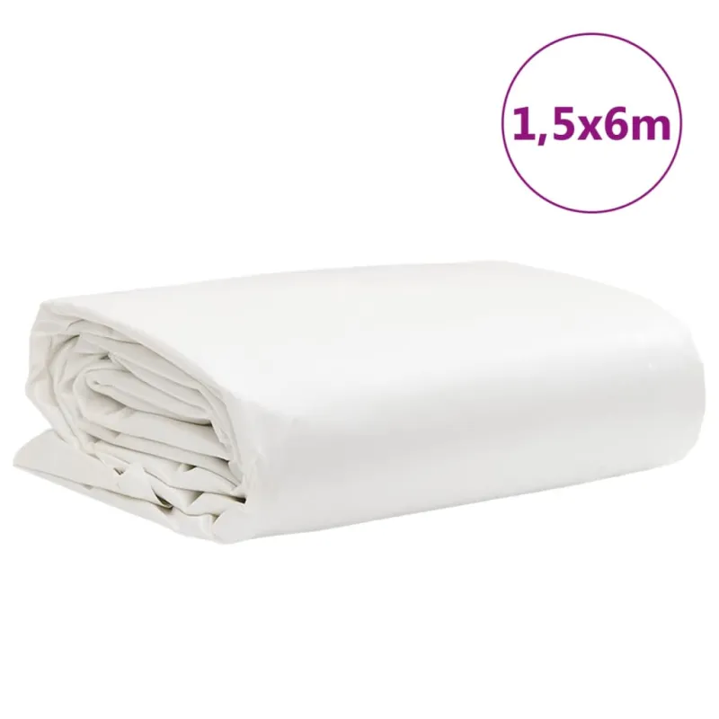 Tentas, baltos spalvos, 1,5x6m, 650g/m²