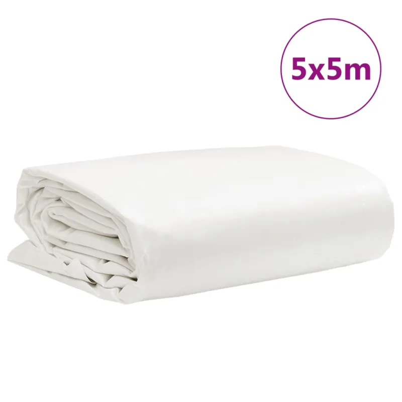 Tentas, baltos spalvos, 5x5m, 650g/m²