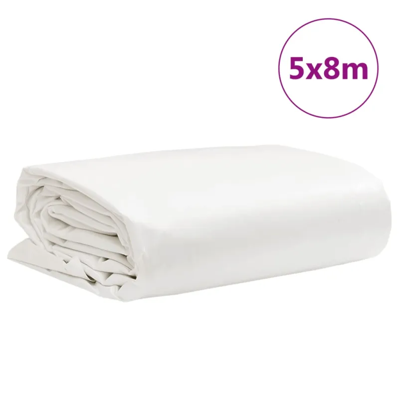 Tentas, baltos spalvos, 5x8m, 650g/m²