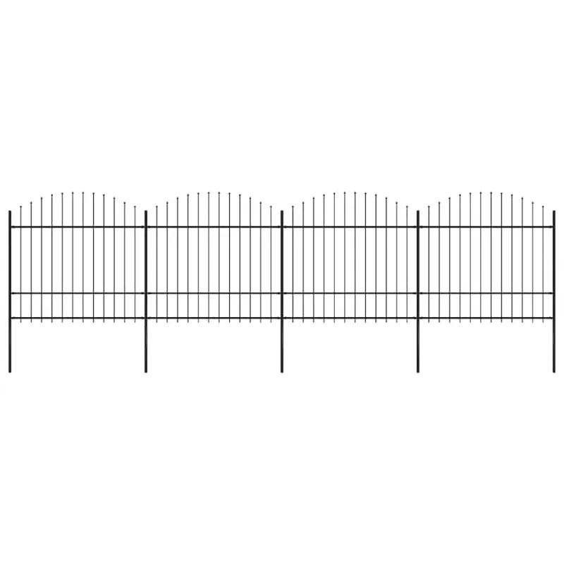 Sodo tvora su iešmeliais, plienas, 714,5x175 cm, juoda