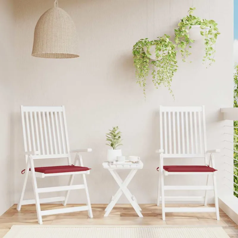 Sodo kėdės pagalvėlės, 2vnt., vyno raudonos, 40x40x4cm, audinys