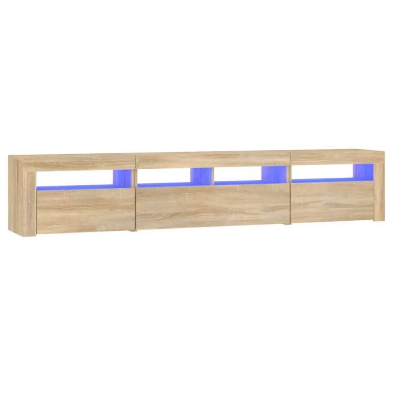 Televizoriaus spintelė su LED apšvietimu, ąžuolo, 210x35x40cm