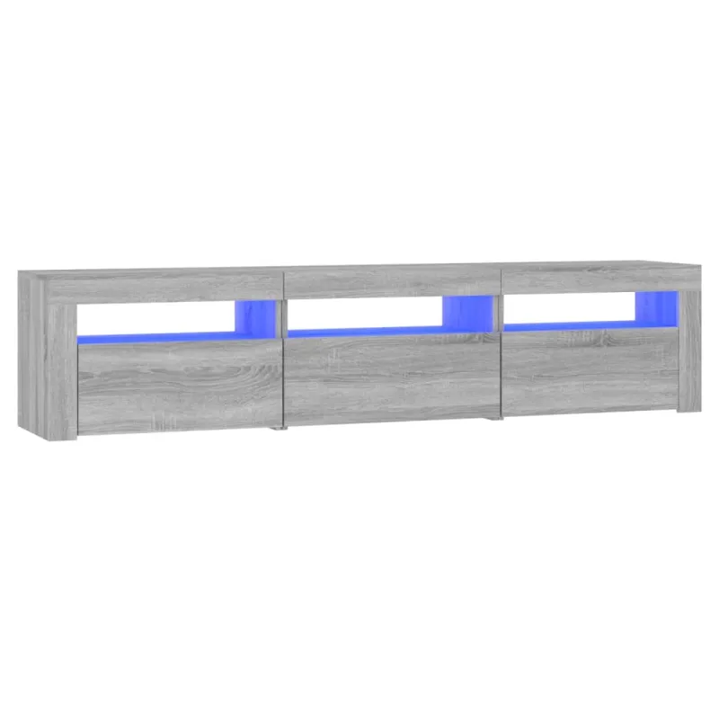 Televizoriaus spintelė su LED, pilka ąžuolo, 180x35x40cm