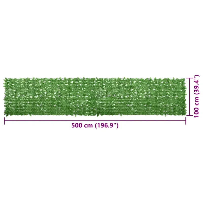 Balkono pertvara, 500x100cm, su žaliais lapais