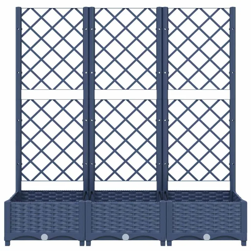 Sodo lovelis su treliažu, mėlyna pilkas, 120x40x121,5cm, PP