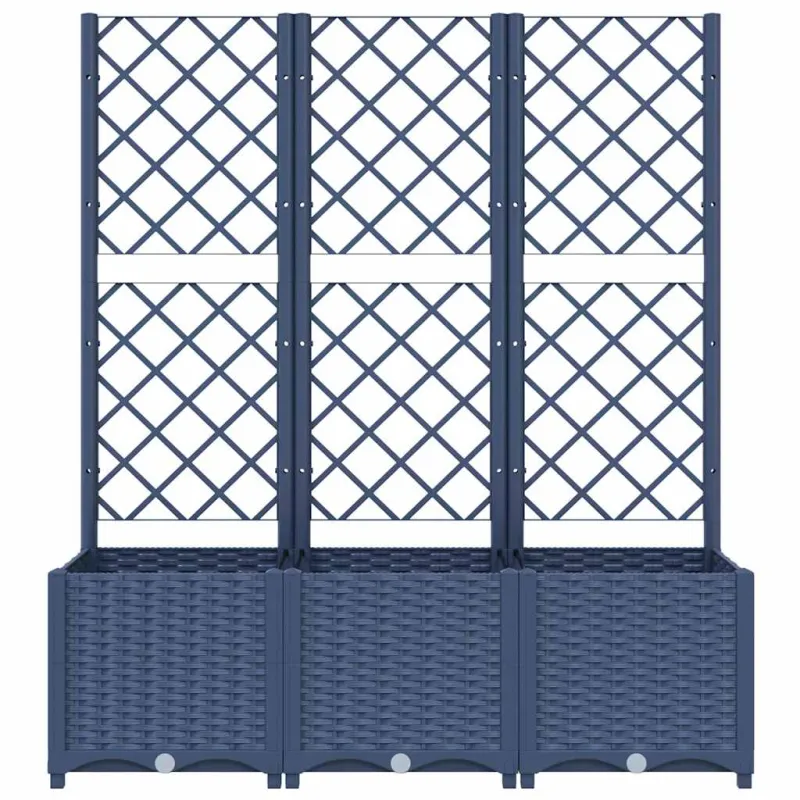 Sodo lovelis su treliažu, mėlyna pilkas, 120x40x136cm, PP