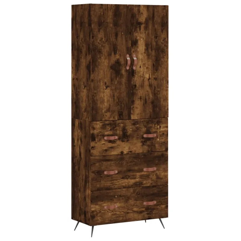 Komoda, dūminio ąžuolo spalvos, 69,5x34x180cm, apdirbta mediena