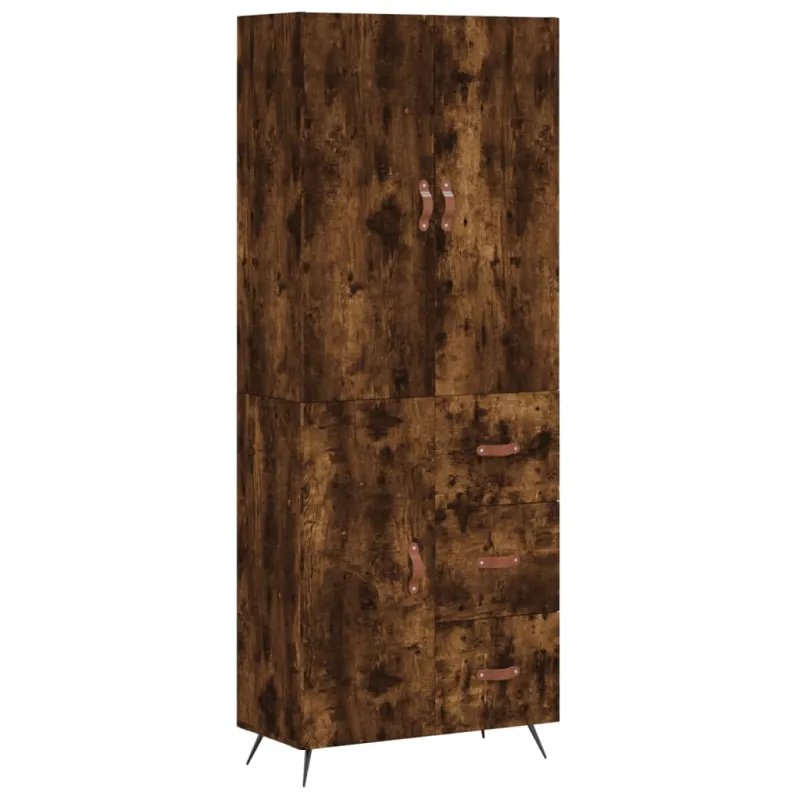 Komoda, dūminio ąžuolo spalvos, 69,5x34x180cm, apdirbta mediena