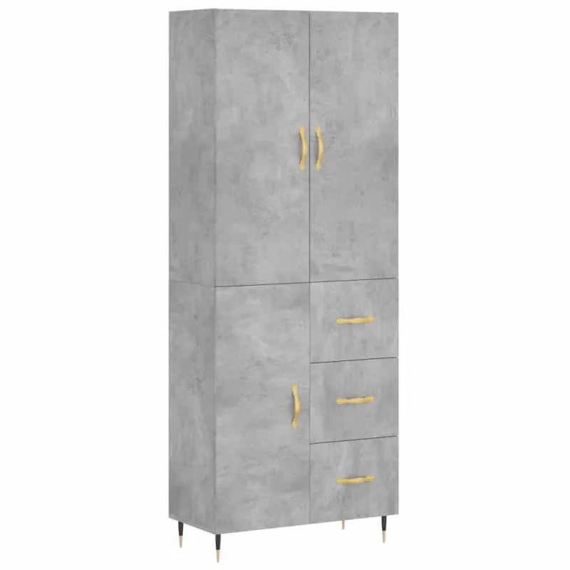 Komoda, betono pilkos spalvos, 69,5x34x180cm, apdirbta mediena