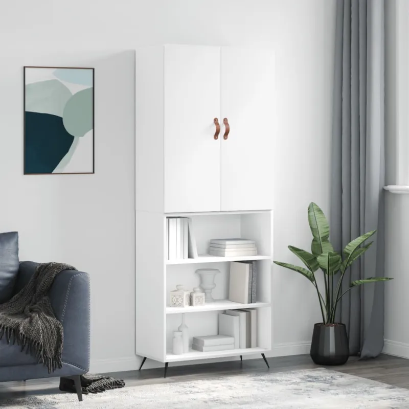 Komoda, baltos spalvos, 69,5x34x180cm, apdirbta mediena