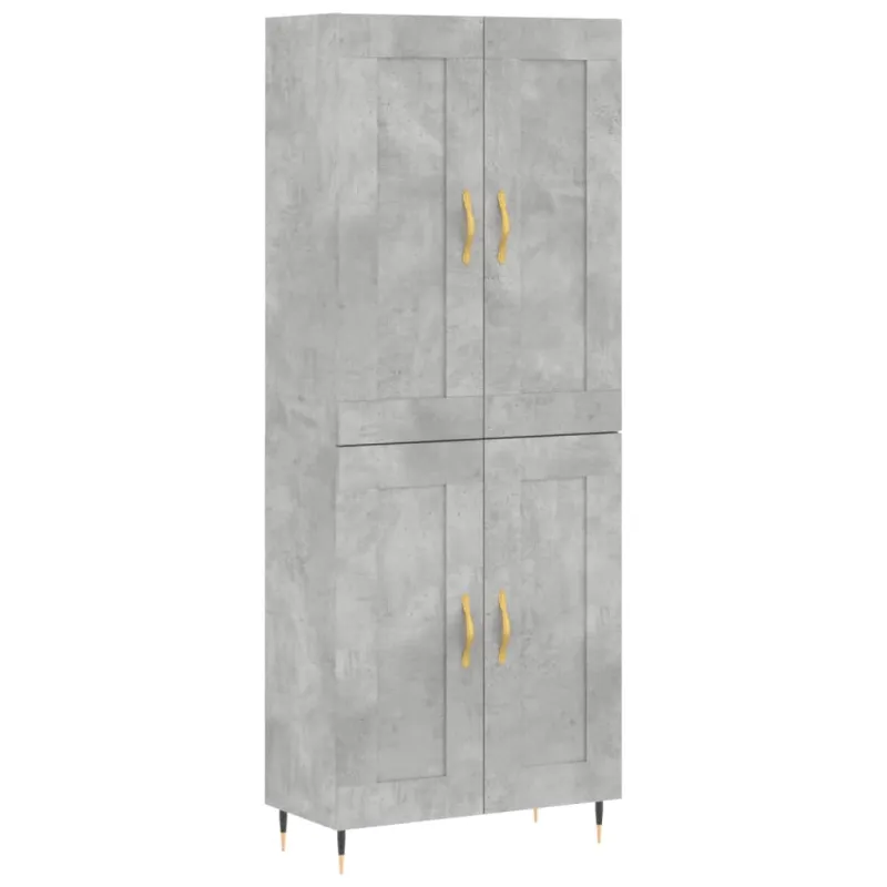 Komoda, betono pilkos spalvos, 69,5x34x180cm, apdirbta mediena