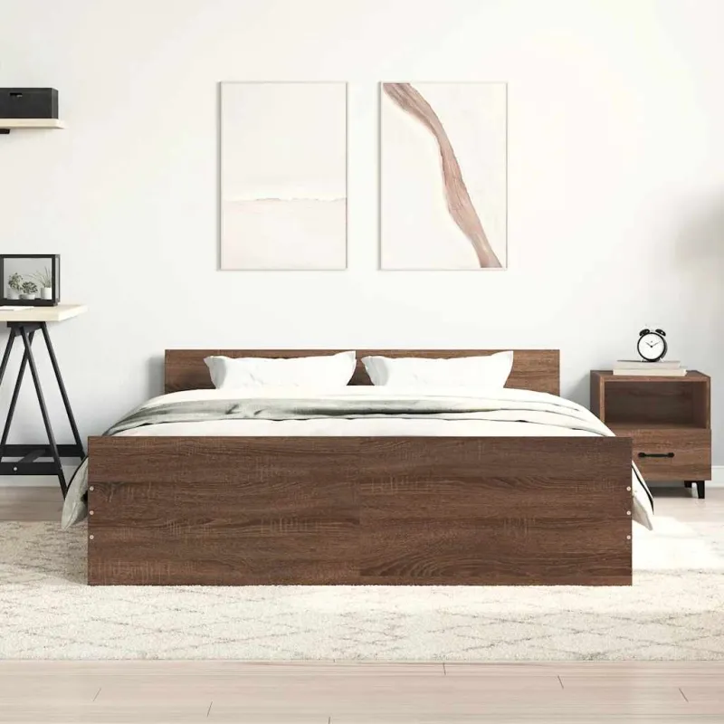Lovos rėmas su galvūgaliu ir kojūgaliu, rudas, 120x200cm