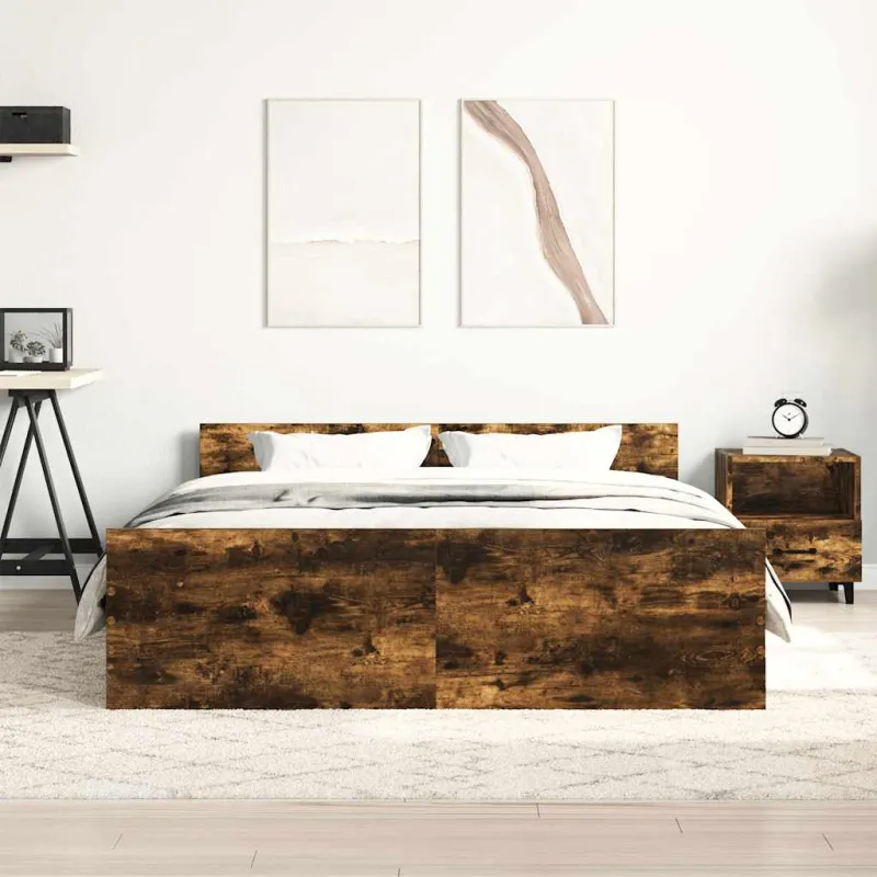 Lovos rėmas su galvūgaliu ir kojūgaliu, dūminis, 140x200cm