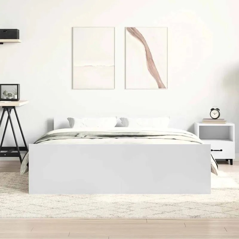 Lovos rėmas su galvūgaliu ir kojūgaliu, baltas, 150x200cm