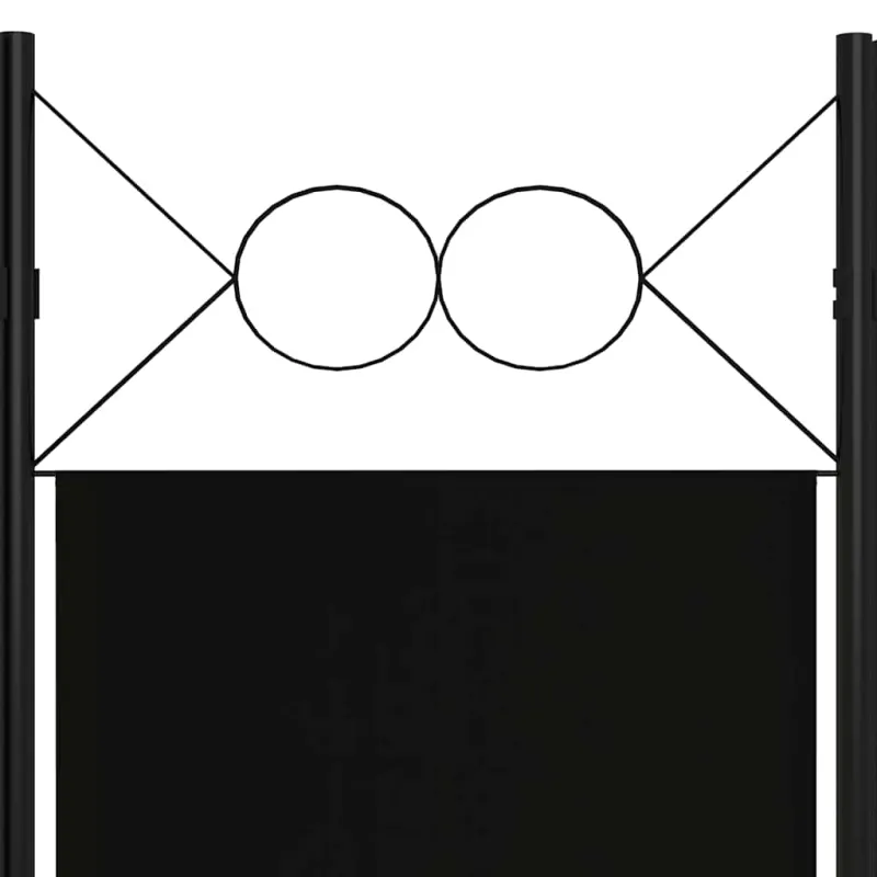Kambario pertvara, 5 dalių, juodos spalvos, 200x180cm