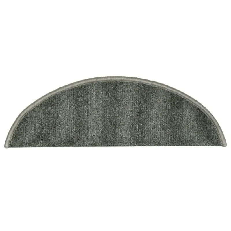 Laiptų kilimėliai, 15 vnt., 56x17x3 cm, tamsiai žali, pusapvaliai