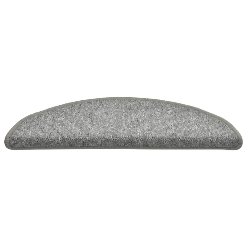 Laiptų kilimėliai, 15 vnt., 56x17x3 cm, šviesiai pilki, pusapvaliai