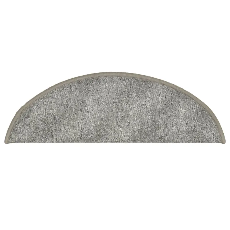 Laiptų kilimėliai, 15 vnt., 56x17x3 cm, šviesiai pilki, pusapvaliai