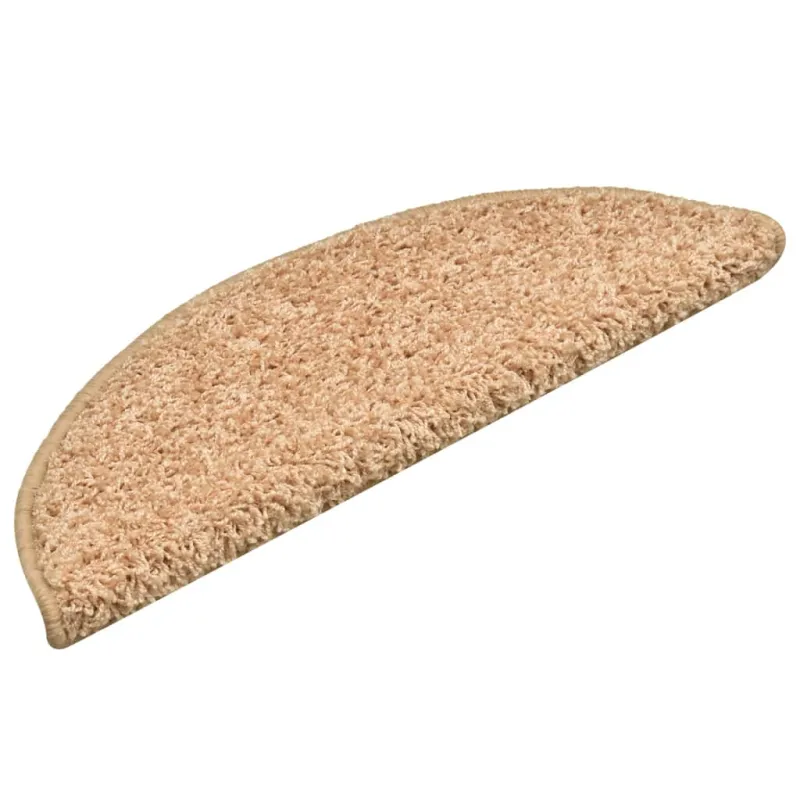 Laiptų kilimėliai, 15 vnt., 56x17x3 cm, aukso spalvos, pusapvaliai