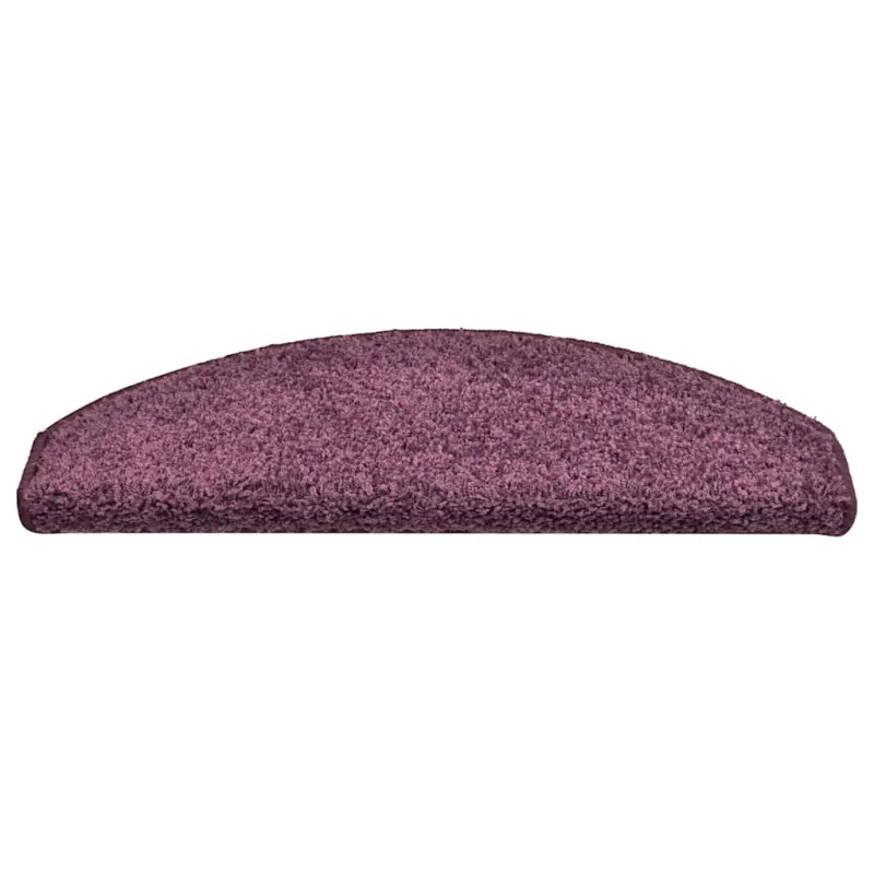Laiptų kilimėliai, 15 vnt., 65x21x4 cm, tamsiai violetiniai, pusapvaliai, dideli