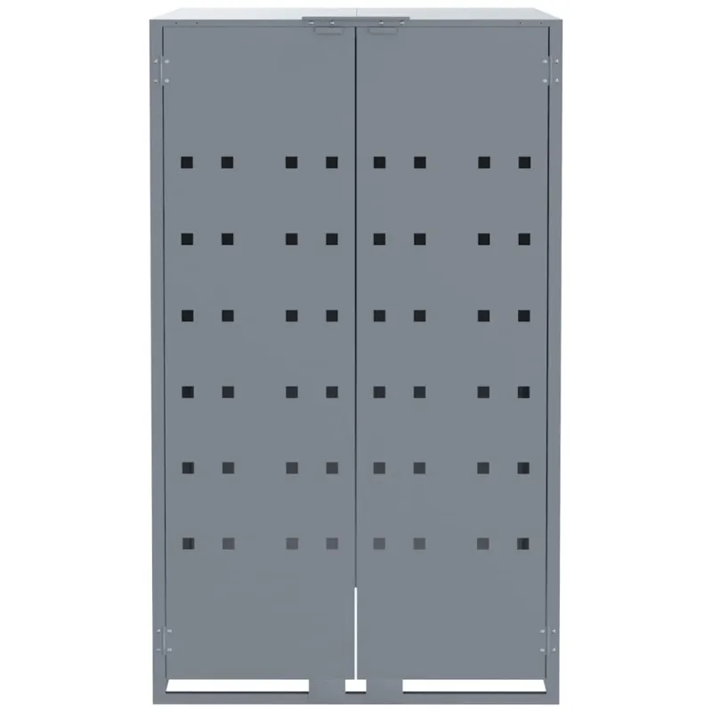 Stoginė trim konteineriams, pilka, 207x79x117cm, plienas
