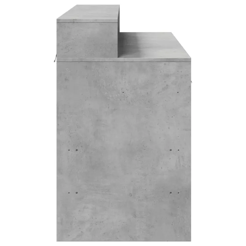 Rašomasis stalas su LED, betono pilkas, 120x55x91cm, mediena
