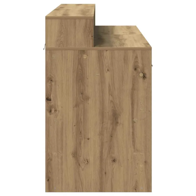 Rašomasis stalas su LED, artisano ąžuolo, 120x55x91cm, mediena