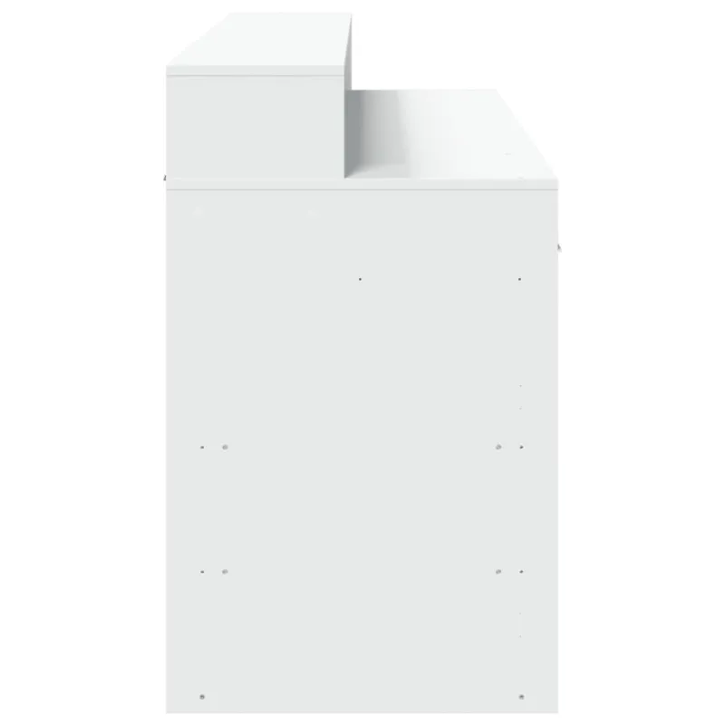 Rašomasis stalas su LED apšvietimu, baltas, 140x55x91cm
