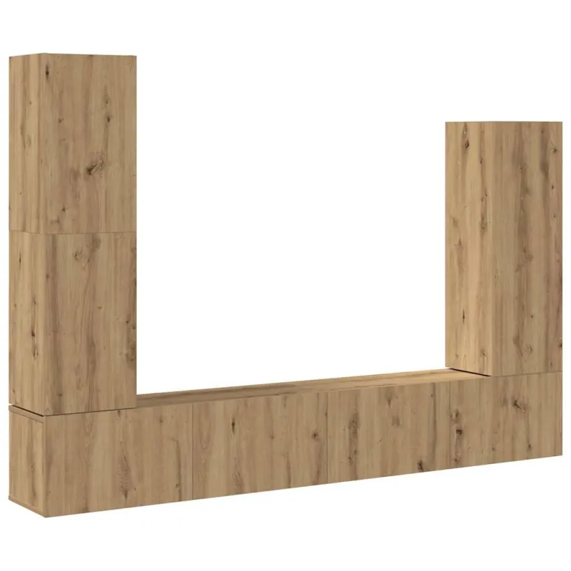 4 dalių sieninis televizoriaus spintelės komplektas Artisan Oak