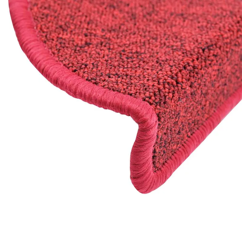 Laiptų kilimėliai, 30 vnt., 56x17x3 cm, raudonos spalvos, pusapvaliai