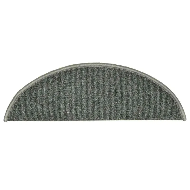 Laiptų kilimėliai, 30 vnt., 56x17x3 cm, tamsiai žali, pusapvaliai