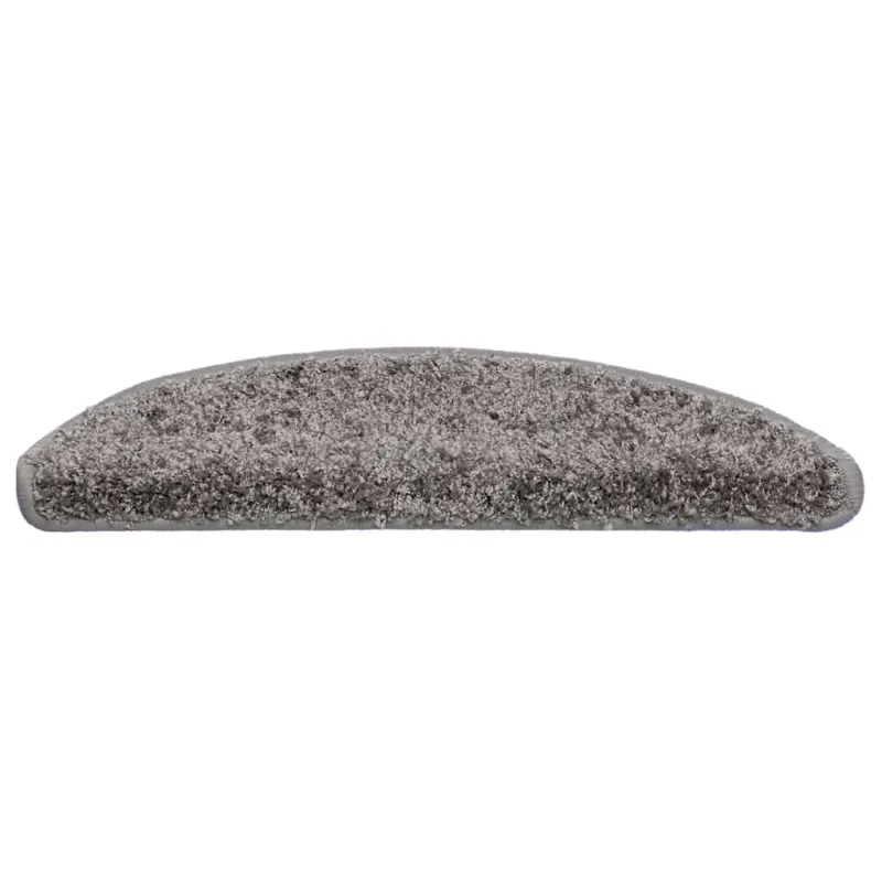 Laiptų kilimėliai, 30 vnt., pilki, 56x17x3 cm, pusapvaliai
