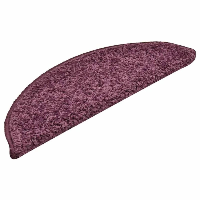 Laiptų kilimėliai, 30 vnt., 56x17x3 cm, tamsiai violetiniai, pusapvaliai